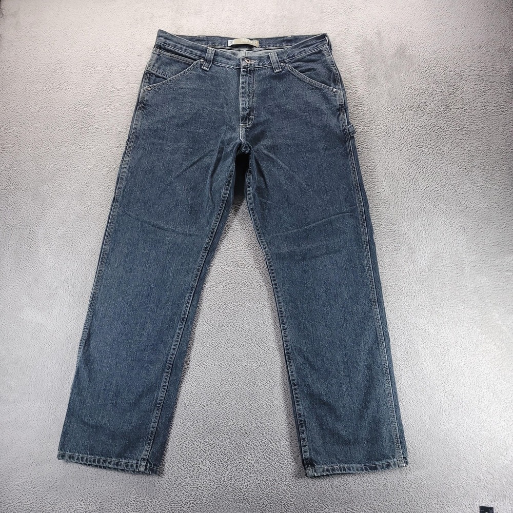 VTG Lee Carpenter Jeans Mens 34x32 Blue Relaxed Straight Workwear Y2K